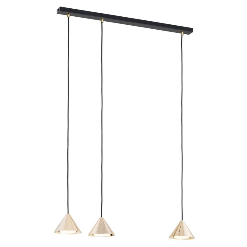 Lampa wisząca Emibig Elit czarno-złota wym: 100 x 70 x 12 cm 3xGX53 x 12W 1 szt.