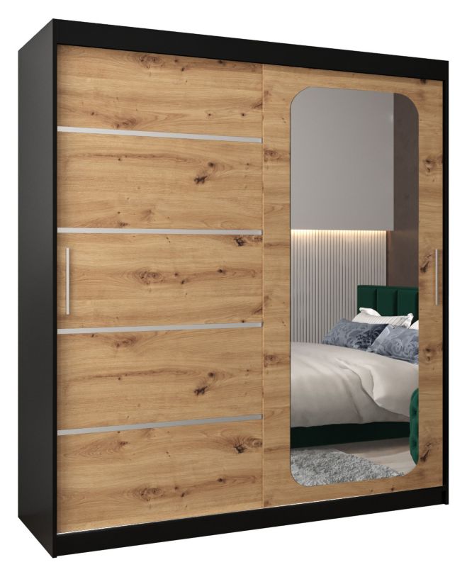 Szafa przesuwna Garderoba Abiks PROMO V2 180 czarny/artisan 1 szt.