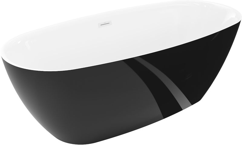 Wanna wolnostojąca Mexen Luvo slim Biały/Czarny 170x75 cm 1 szt.