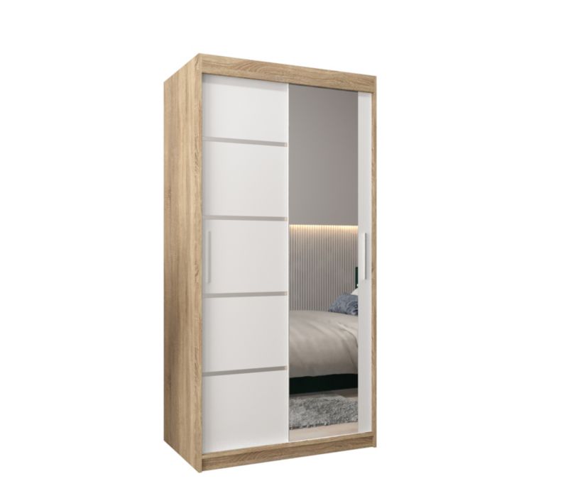 Szafa przesuwna Garderoba Abiks Verona 2 100 sonoma + biały 1 szt.