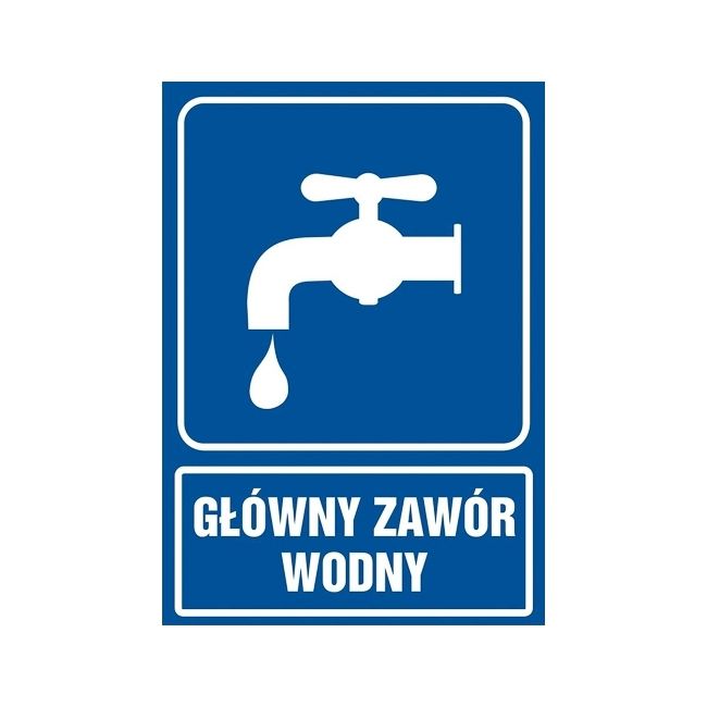 Znak Główny zawór wodny