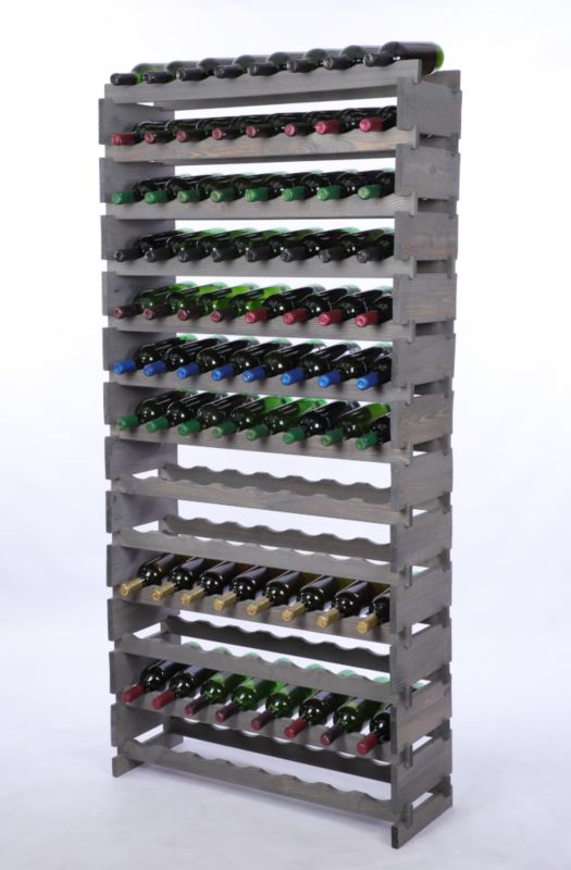 Stojak na wino MODO24 regał modułowy na butelki 13 leżni x 8 butelek montaż bez narzędzi impregnacja szara 1 szt.