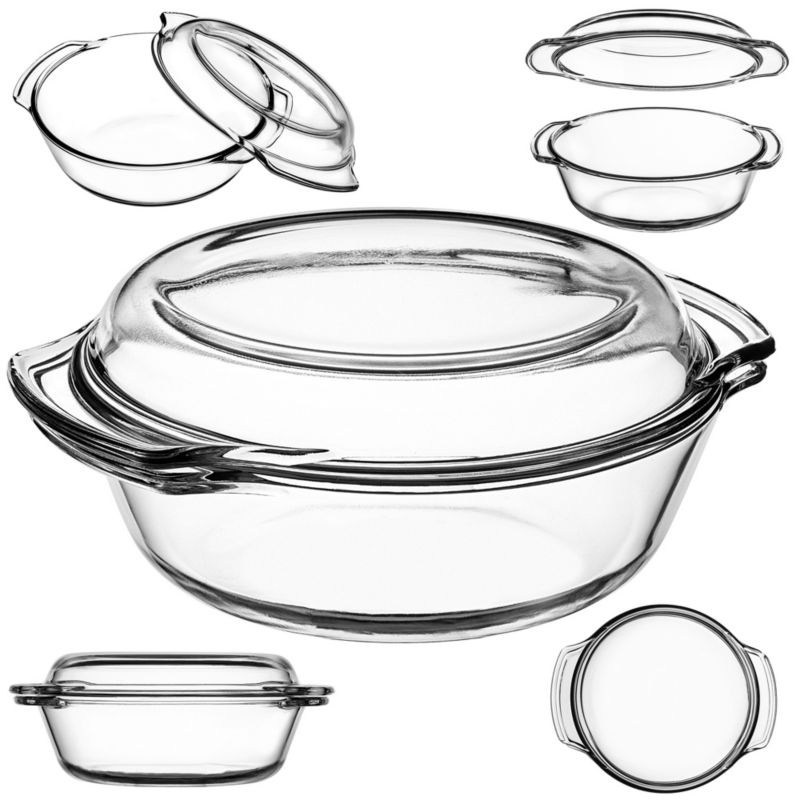 Naczynie Żaroodporne KADAX Z Pokrywą Okrągłe 2,4L 1szt.