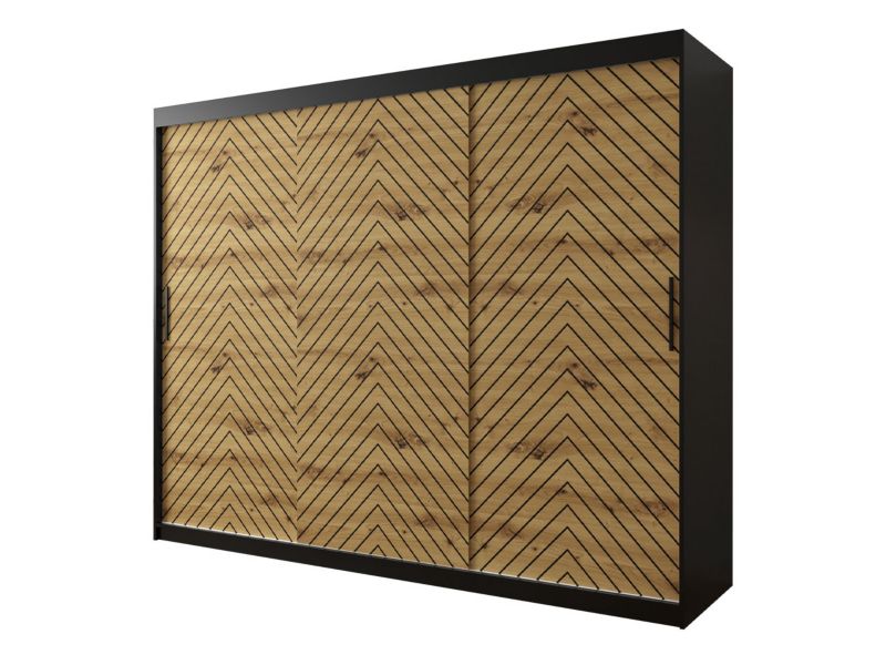 Szafa MIRJAN 24 Jodełka 1 250 czarny / dąb artisan + czarny 1 szt.