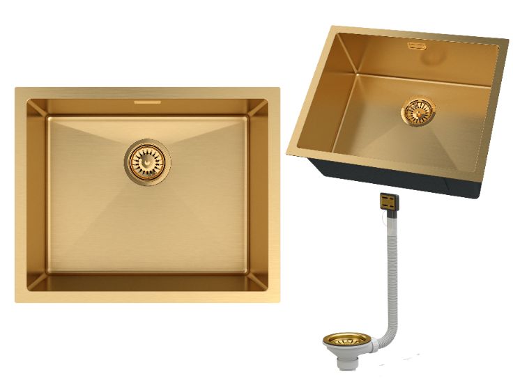 Zlewozmywak Stalowy Granitan Silvo54 Podblatowy z Syfonem 1kpl.