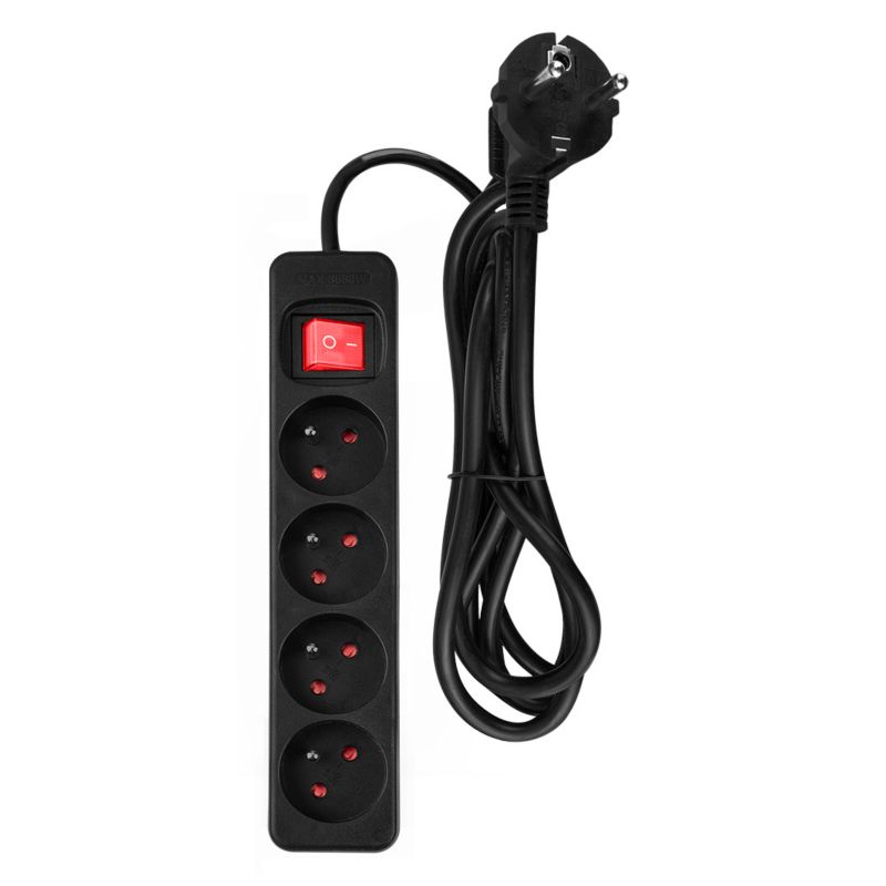 Przedłużacz listwowy NEO TOOLS 1.5m, 3x1.5mm2, 4G, czarny, ON/OFF 1 szt