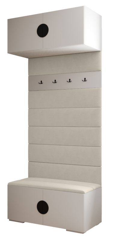 Garderoba wysoka do przedpokoju Abiks INOVA 4 biały+czarny+man02 1 szt.