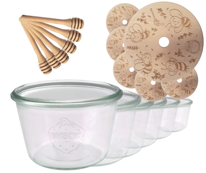 Słoiki do miodu MODO24 Weck 370 ml fi 100 mold nabieraki W1 6 kpl.