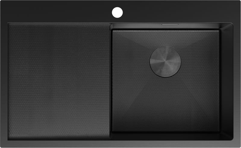 Zlewozmywak prostokątny Mexen Exar czarny 780x480 mm 1-komorowy 1 szt.