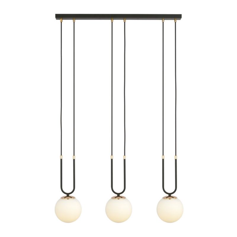 Lampa sufitowa Emibig Glam czarno-biała-złota nad stół 3xE14 x 10W 1 szt.