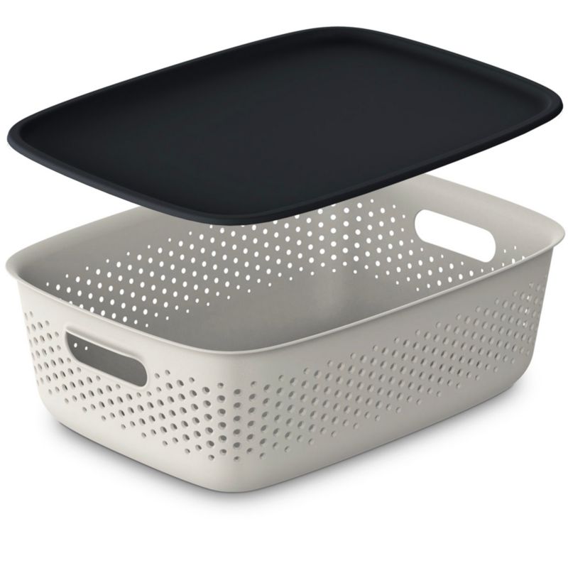 Pojemnik EDANTI Plastikowy Ażurowy Plastikowe Zamykany Z Pokrywką Do Przechowywania Na Zabawki Dokumenty 10 L 1 szt.