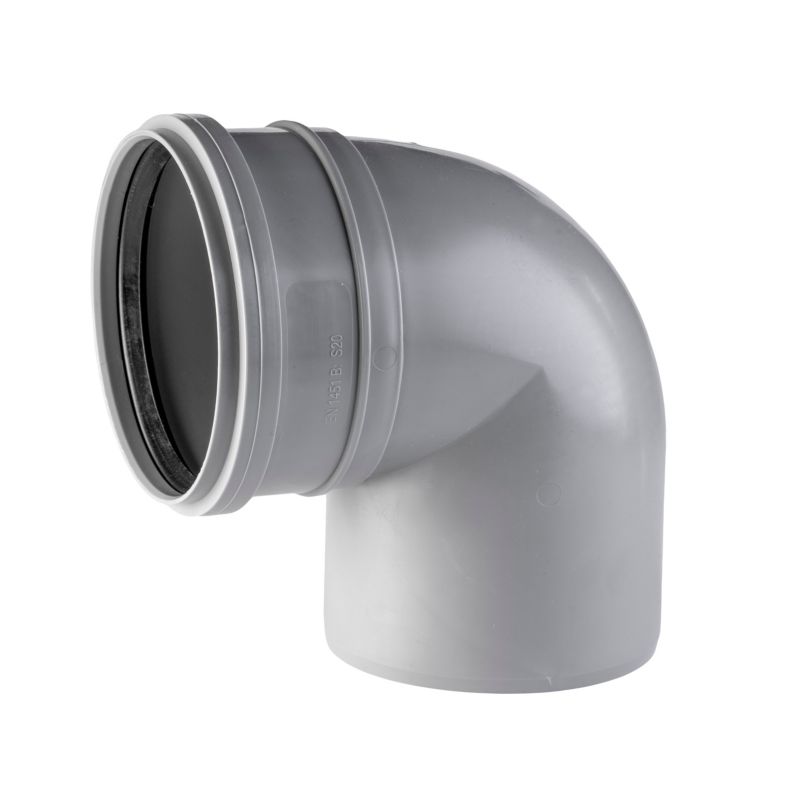 Kolano kanalizacyjne Pipelife 88° 75 mm szare
