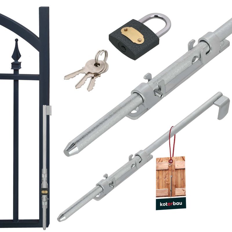 Rygiel do bramy KOTARBAU stalowy z kłódką 50 cm 1 szt.