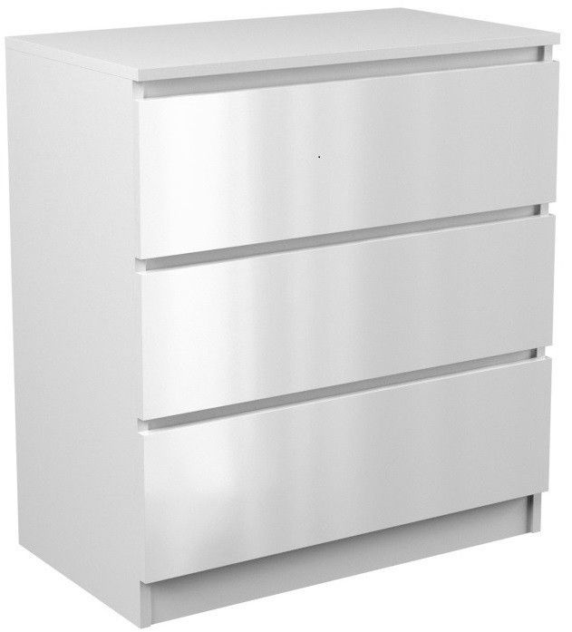 Komoda Topeshop M3 Biel Połysk 3 Szuflady Szafka 40x70x75 cm 1 szt.