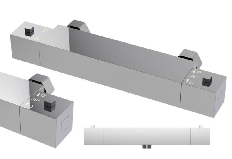 Bateria Termostatyczna Prysznicowa Natryskowa Srebrna Kran Łazienka Granitan Tugela 1 szt.
