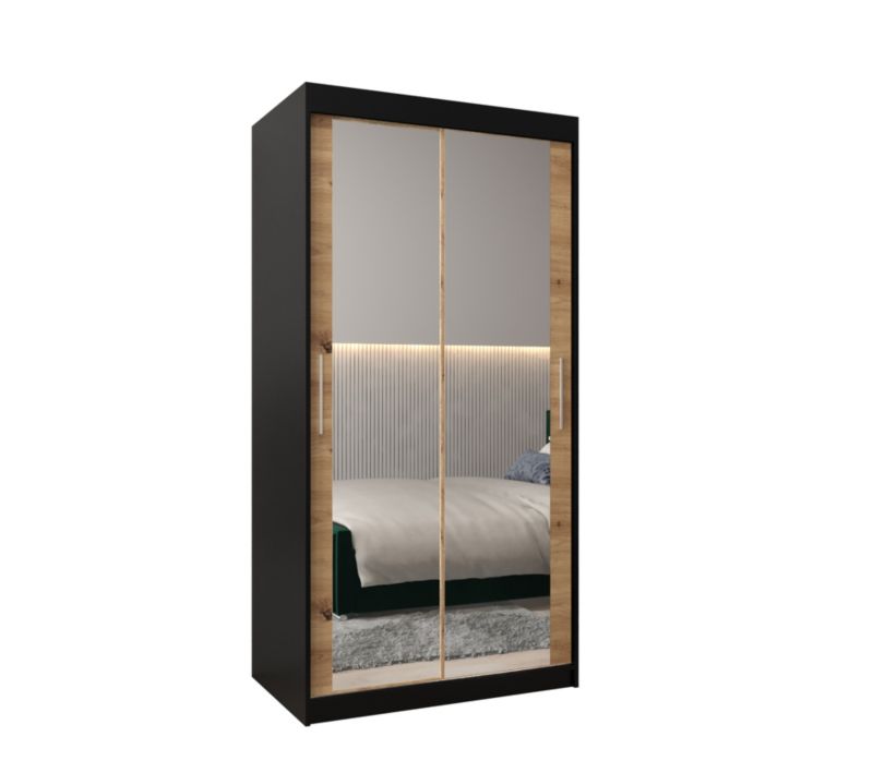 Szafa przesuwna Garderoba Abiks Tokyo 3 100 czarny + artisan 1 szt.