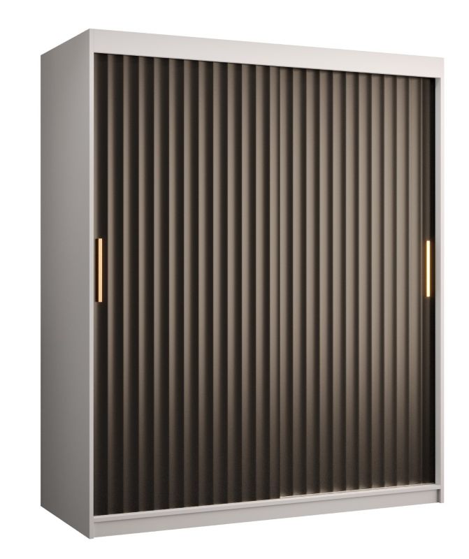 Szafa przesuwna Abiks Meble RIFLO WAVE 1 150 biały mat + czarny mat 1 szt.