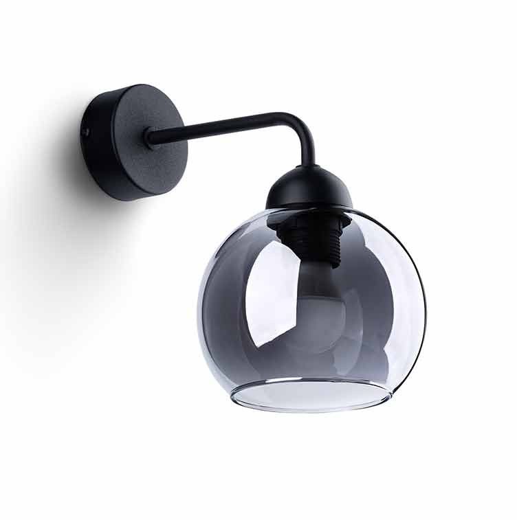 Kinkiet ścienny Sollux Lighting Alino czarny-dymiony 1 x E27 x IP20 wym: 26 x 15 x 15 cm - 1 szt.