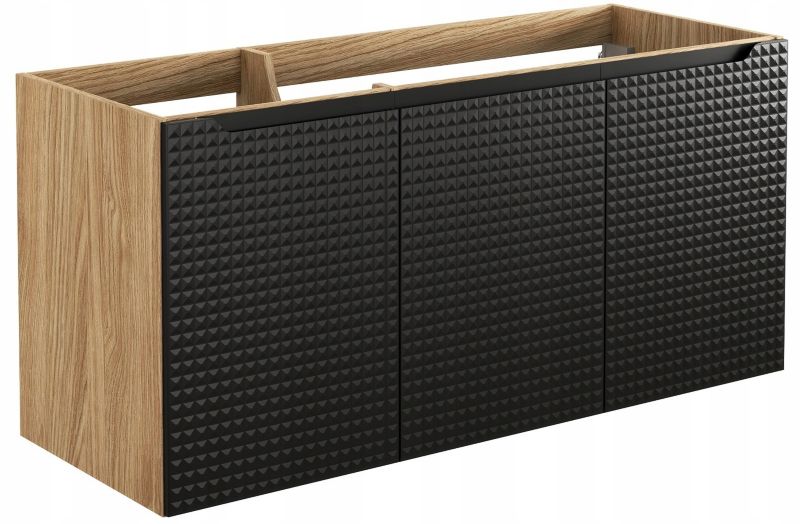 Szafka łazienkowa Furnidea 120 cm pod umywalkę czarna dąb Luxor 1 szt.