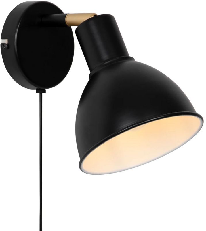 Kinkiet ścienny Nordlux Pop czarny, metalowy, E27, 18W, kabel 150cm, IP20 - 1 szt.