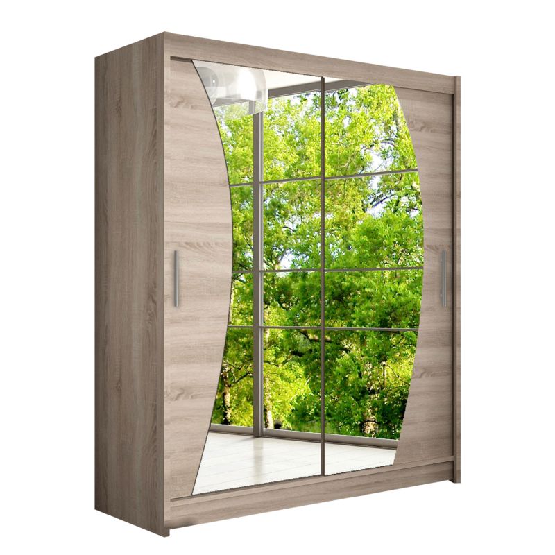 Szafa MIRJAN 24 z drzwiami przesuwnymi Presto X trufel/lustro 1 szt.