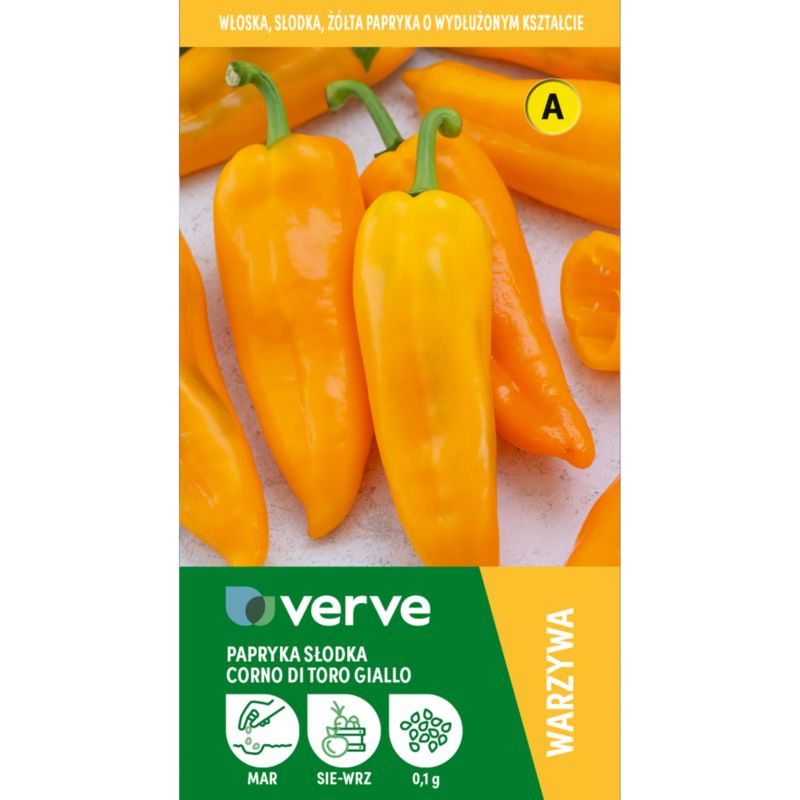 Nasiona papryka słodka żółta Corno Giallo Verve