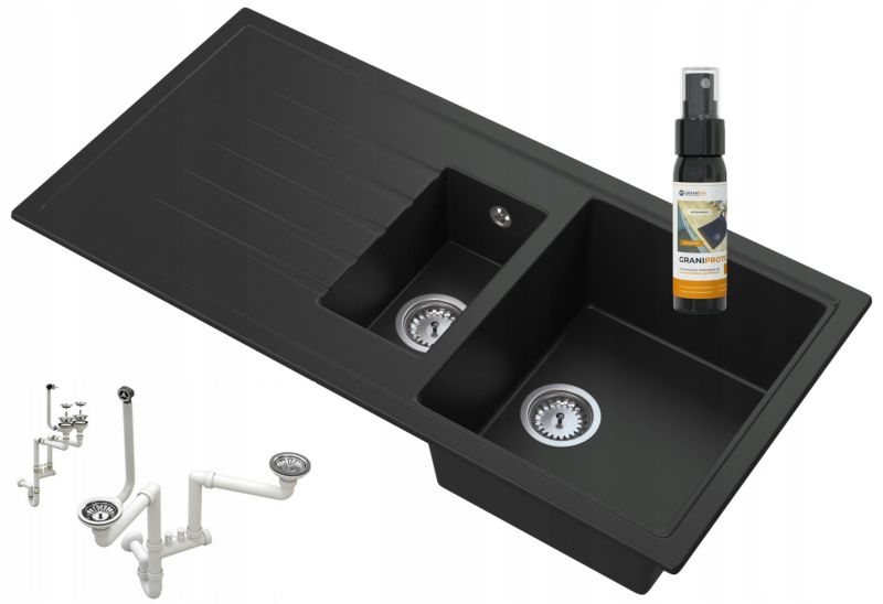 Zlewozmywak Granitowy Granitan Solaris z Syfonem 1kpl.