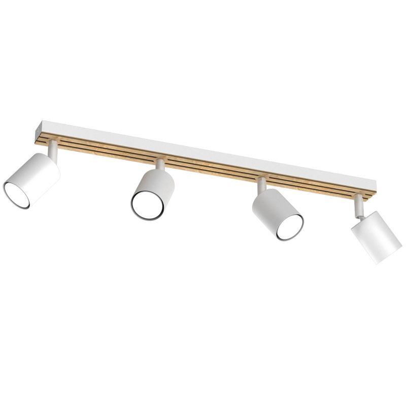 Lampa sufitowa Luminex Terra biały mat-jasne drewno Listwa z lampami 4 x GU10 x 8W wym: 15,5 x 60 x 5,5 cm - 1 szt.
