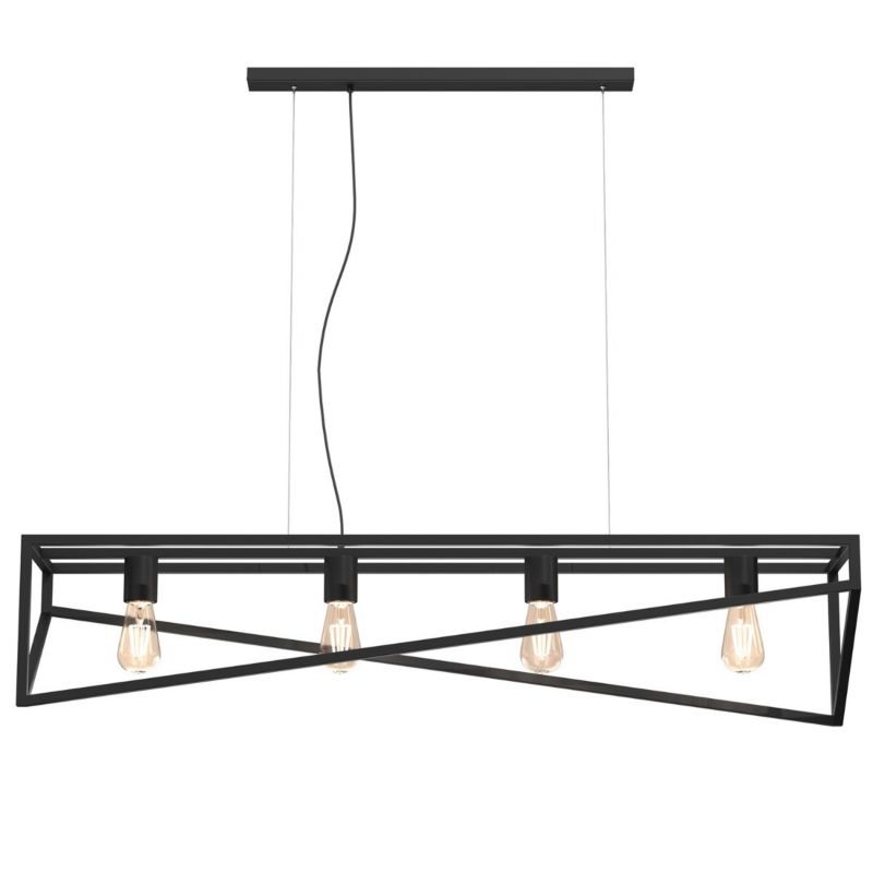 Lampa wisząca Luminex Gote 1209 czarny matowy industrialna 4xE27 x 15W 1 szt.