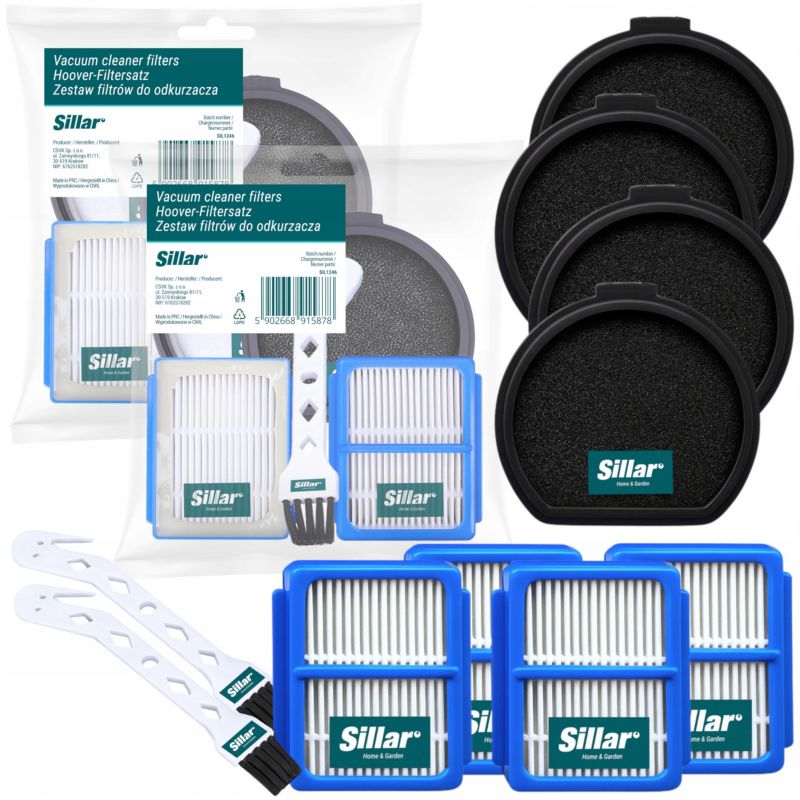 Filtr do odkurzacza, Sillar, zmywalny, progresywny, HEPA, 2xpędzel do czyszczenia, zamiennik do AEG Electrolux Pure Q9 PQ91,10szt