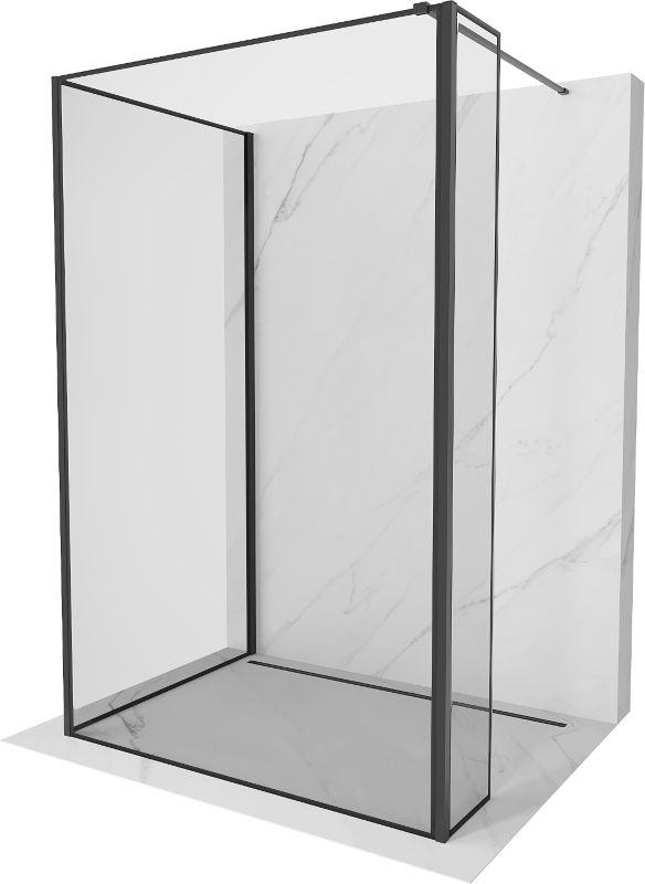 Ścianka prysznicowa walk-in Mexen Kioto czarny wzór 100x80x40 cm 800-100-080-221-70-70-040 1 szt.