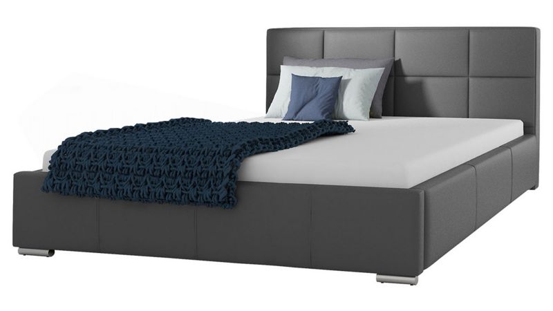 Łóżko tapicerowane MIRJAN 24 Marina 140x200 grafitowa ekoskóra 1 szt.
