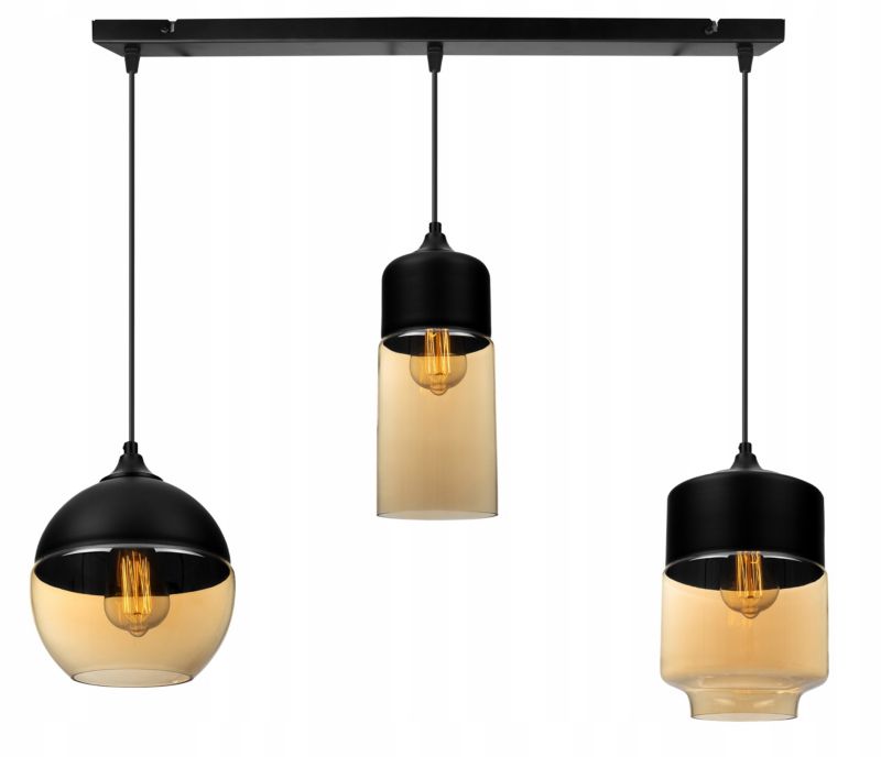Lampa sufitowa wisząca Light Home LH Oslo prosta 3x E27 60W mix miodowy 1szt.
