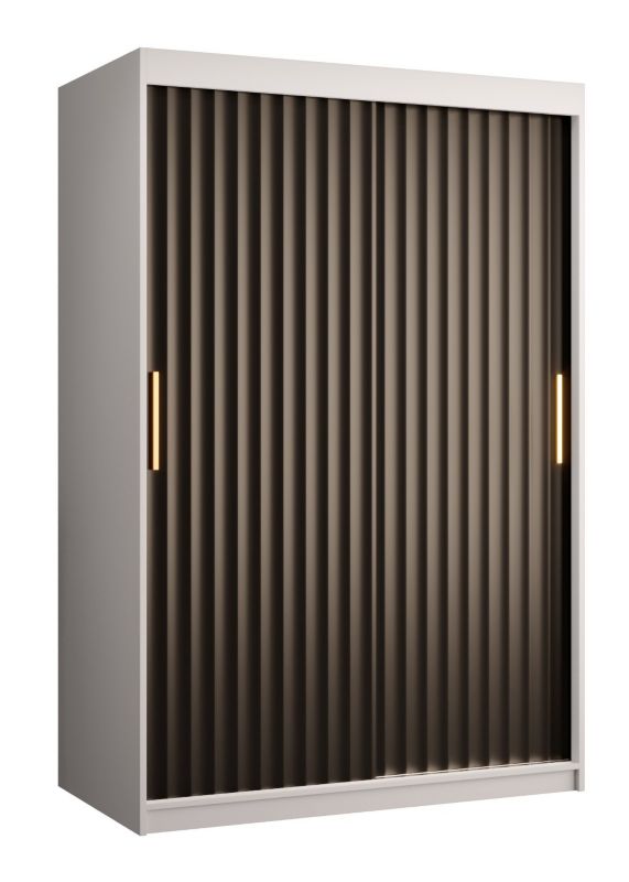 Szafa przesuwna Abiks Meble RIFLO WAVE 1 120 biały mat + czarny mat 1 szt.