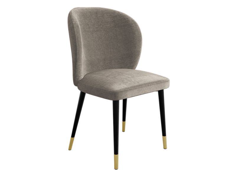 Krzesło MIRJAN 24 tapicerowane Cleo płowy beż/czarny/złoty 1 szt.