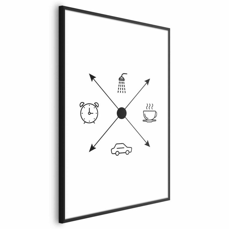 Plakat Artgeist Harmonogram dnia 40x60 cm z ramą czarną 1 szt
