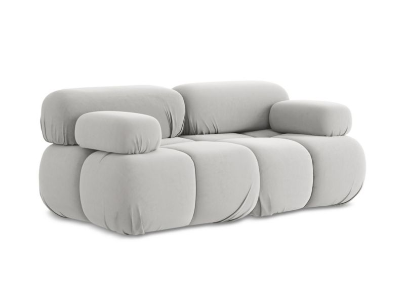 Modułowa sofa 2-osobowa LaMiaSofa SANREMO z tkaniny welwetowej 190x96 cm srebrny 1 szt.