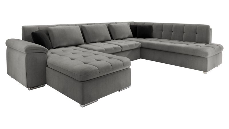 Narożnik z funkcją spania MIRJAN 24 Niko Bis lewy plusz stalowy szary/czarny 1 szt.