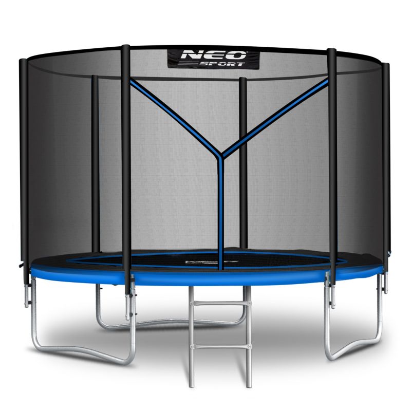 Trampolina ogrodowa Neo-Sport 183cm 6ft + drabinka + siatka zewnetrzna niebieska 1szt.