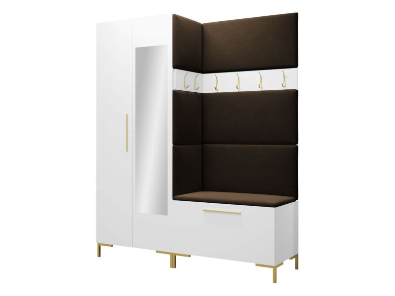 Garderoba MIRJAN 24 Zilion IX biały + brązowy 1 kpl.