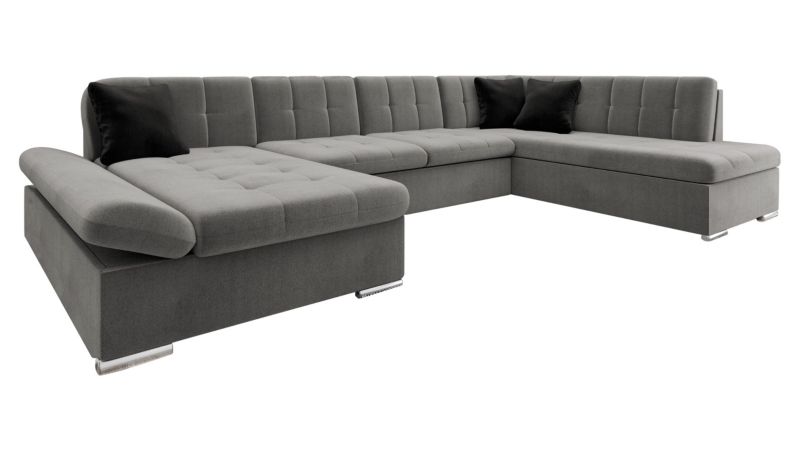 Narożnik z funkcją spania MIRJAN 24 Bergen lewy plusz stalowy szary/czarny 1 szt.