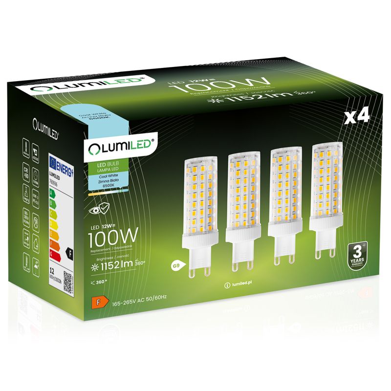 Żarówka LED LUMILED G9 12W 1152lm 6500K 360st 4 szt.