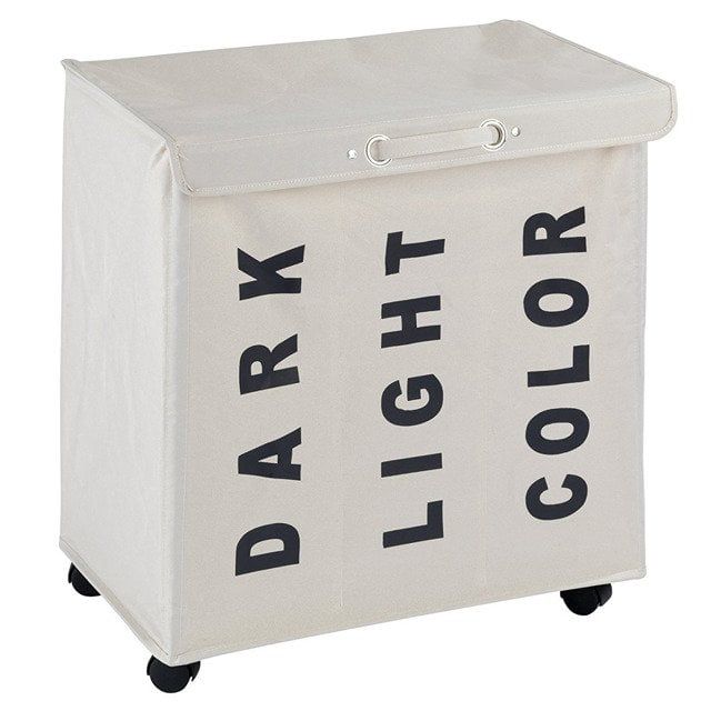 Kosz na pranie Wenko Trivo beżowy 116L z przegrodami na kółkach 1 szt.