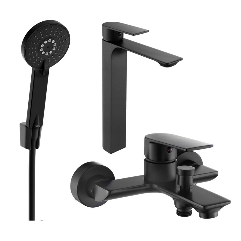 Zestaw wannowy Mexen Alexa czarny 71213R40-70 1 szt.