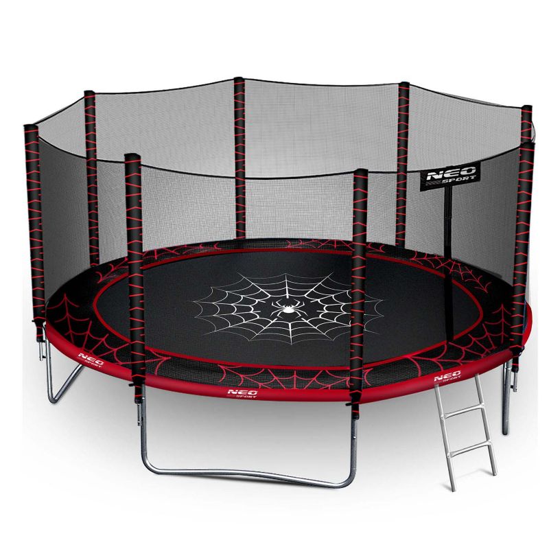 Trampolina ogrodowa Neo-Sport PAJĄK 374cm 12ft + drabinka + siatka zewnetrzna 1szt.