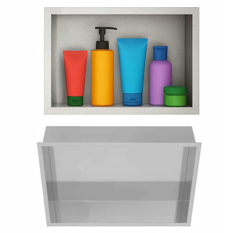 Półka łazienkowa wnękowa Estiva FALEZA Silver 45x30x10 cm srebrna 1 szt.