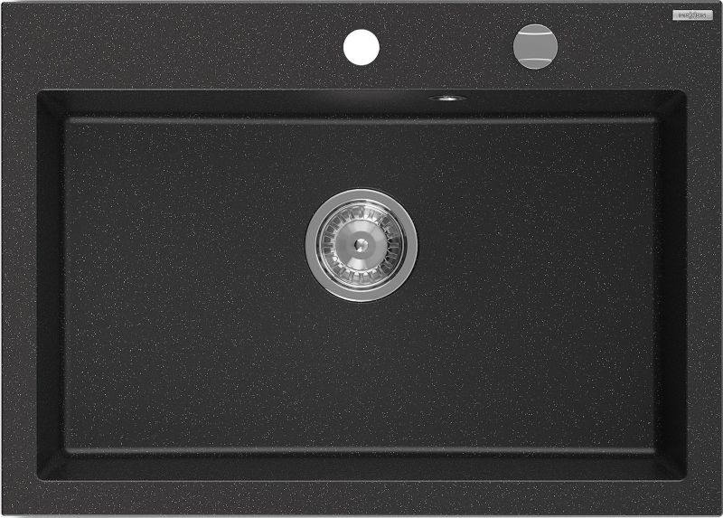 Zlewozmywak granitowy Mexen Elix czarny/srebrny metalik 700x500 mm - 6526701005-73
