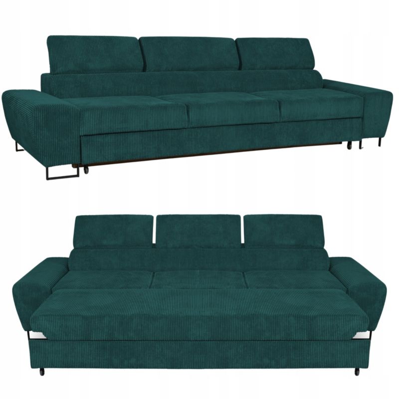 Kanapa do salonu rozkładany Family Meble Savio butelkowa zieleń 1szt