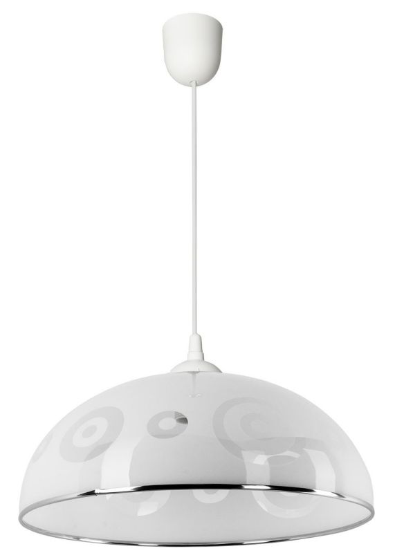Lampa wisząca Lampex Simi biała z okręgami wym: 70 x 38 cm 1xE27 x 1 szt.