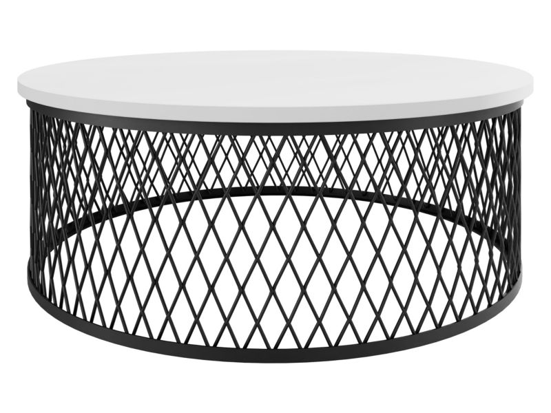 Stolik kawowy okrągły MIRJAN 24 Meolte czarny/biel arktyczna 1 szt.